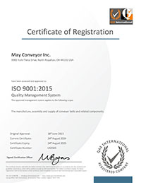 May Conveyor Certificate